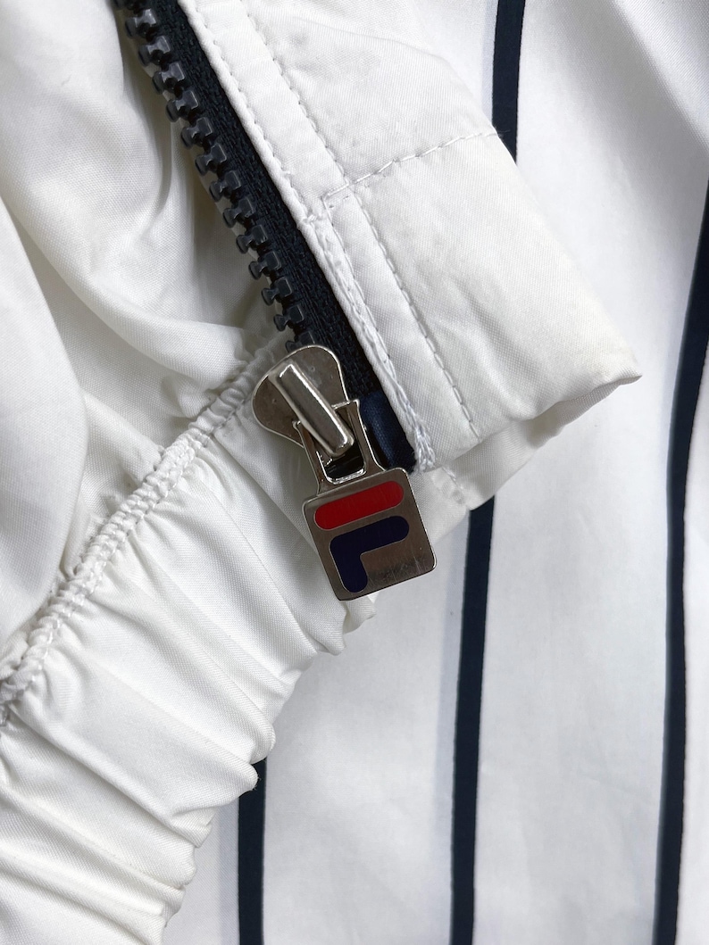 90s Vintage FILA performance Stripe Color Block Windbreaker Track Suit Tennis Running Aerobic Lightweight Breathable Jacket image 5