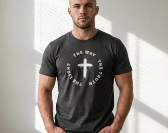 Cross with 'The Way The Truth The Life' T-Shirt | Christian Faith Tee