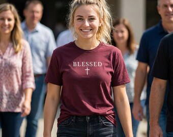 Blessed Cross T-Shirt | Religious Faith Tee, Christian Scripture Shirt