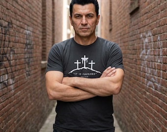 Three Crosses Hill design T-Shirt | Christian faith tee, resurrection theme