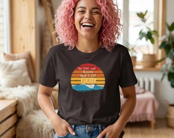 Faith Mountain Sunset T-Shirt | Faith Over Fear Christian Tee