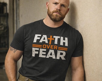 Faith Over Fear T-Shirt | Christian Cross Typography Tee