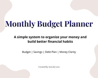 Monthly Budget Planner Printable | Expense Tracker | Money Organizer | Budget Worksheet | Financial Planner | Spanish PDF