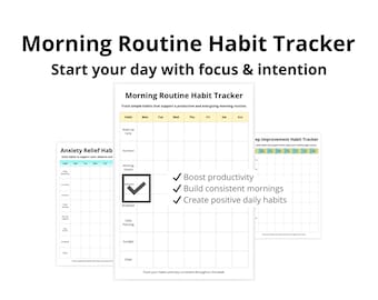 Morning Routine Habit Tracker Printable, Daily Routine Planner, Productivity & Wellness Tracker, Start Your Day Right PDF