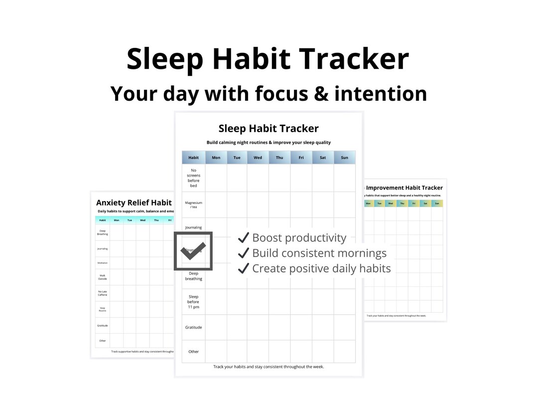 Sleep Tracker Printable | Night Routine Planner | Better Sleep Habit ...