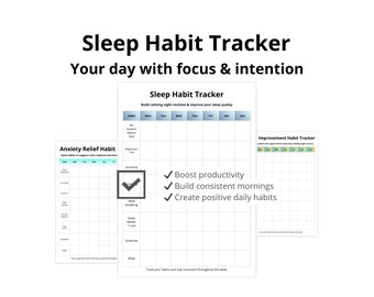 Sleep Tracker Printable | Night Routine Planner | Better Sleep Habit Tracker | Evening Routine PDF | Instant Download