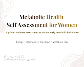Metabolic Health Self Assessment for Women |Wellness Evaluation PDF |Hormone Balance Test |Functional Health Checklist |Printable SpanishPDF