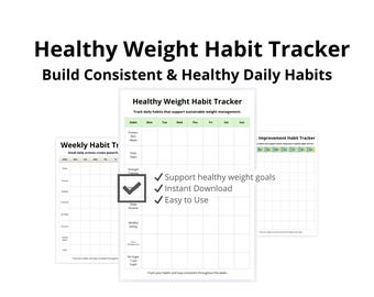 Healthy Weight Habit Tracker Printable | Weight Management Planner | Healthy Habits Tracker PDF | Digital Download