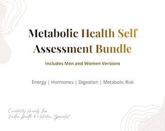 Metabolic Health Self Assessment Bundle | Men and Women Wellness Evaluation | Functional Health Checklist | Printable Spanish PDF