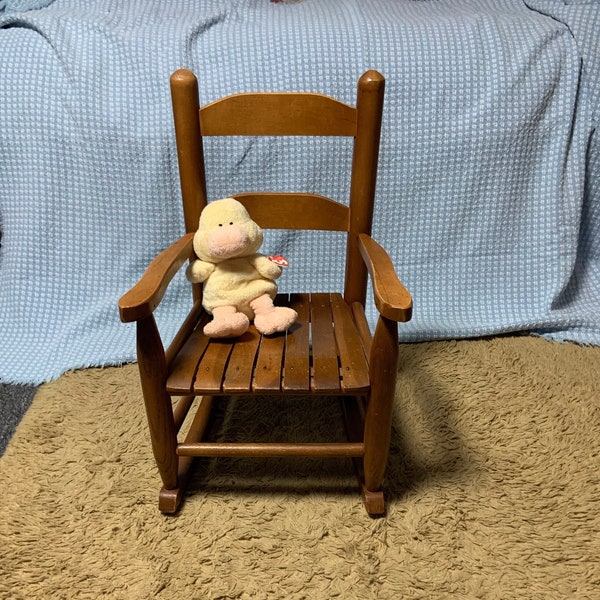 Vintage Wooden Child's Rocking Chair Nursery Decor Small Wood Rocking Chair