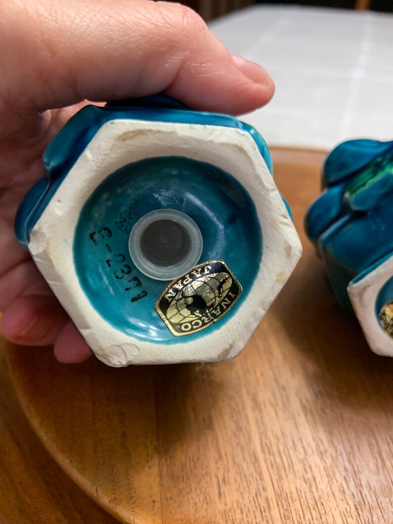 Vintage Inarco Japan Salt and Pepper Shakers Mood Indigo 1960's Green