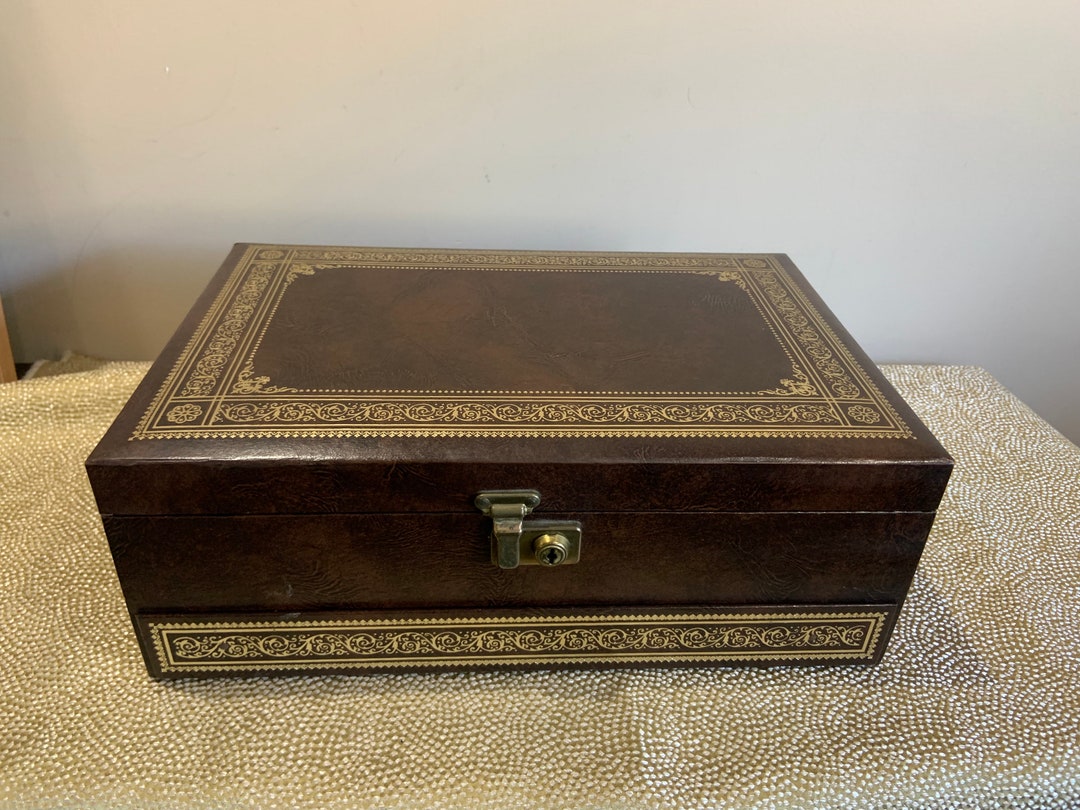 Vintage Mele Style Jewelry Box Large Jewelry Box Storage Brown Etsy