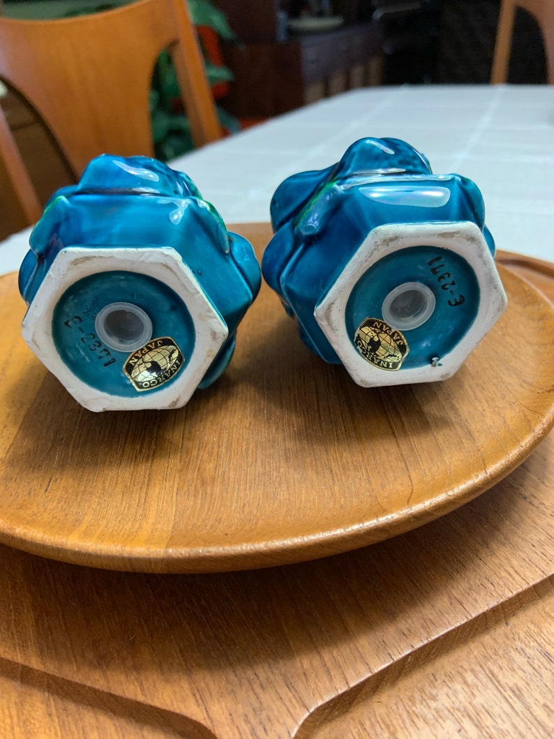 Vintage Inarco Japan Salt and Pepper Shakers Mood Indigo 1960's Green