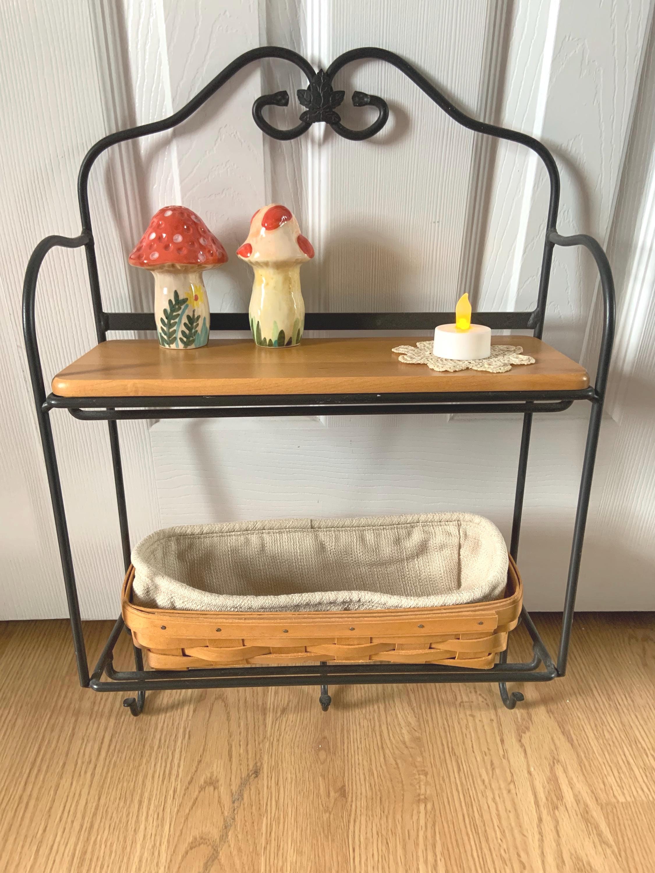 longaberger アイアンラックのみ Longaberger Wrought Iron Two-tier Rack With Handwoven Basket - Etsy