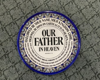 The Lord's Prayer Plate Father in Heaven Blessing for Home Matthew 6 Large Prayer Plate Christian Decor from Jerusalem