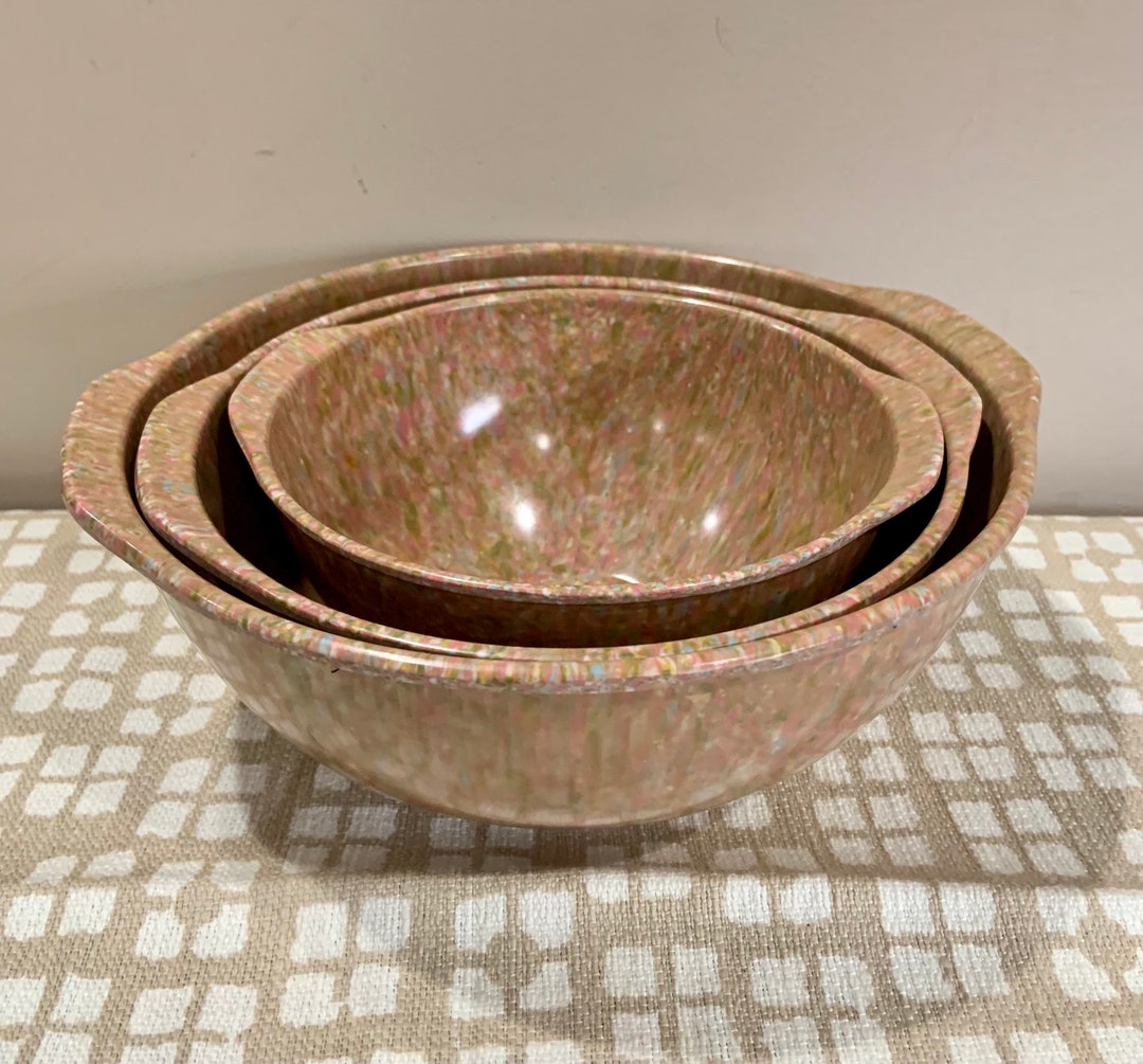 Vintage Confetti Mixing Bowls Set of 3 Nesting Bowls Melamine Etsy