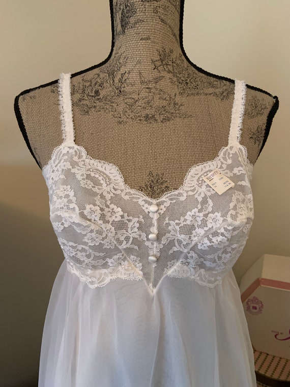 Vintage Lace Nightgown Warner White Nightgown Rom… - image 1