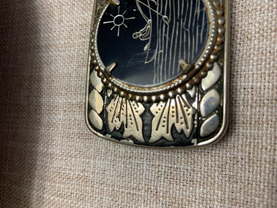 Vintage Belt Buckle Men's Silver 1970s Fishing Be… - image 4