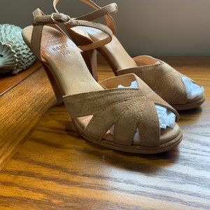 Vintage Kinney Suede Sandals Platform Shoes Kinney Summer Sandals Mod Leather Rocker Glam 70s Retro Shoes