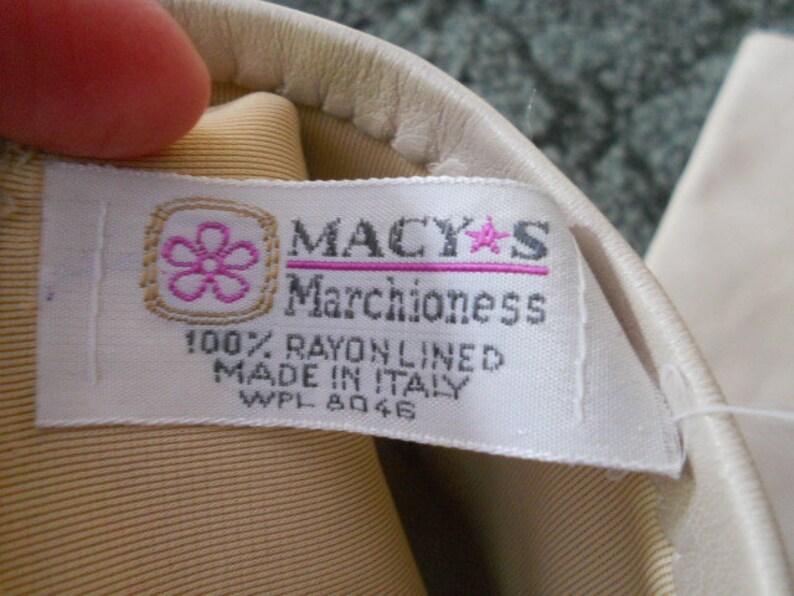 Vintage Leather Driving Gloves Rayon Lined Women's Medium Gloves Ivory