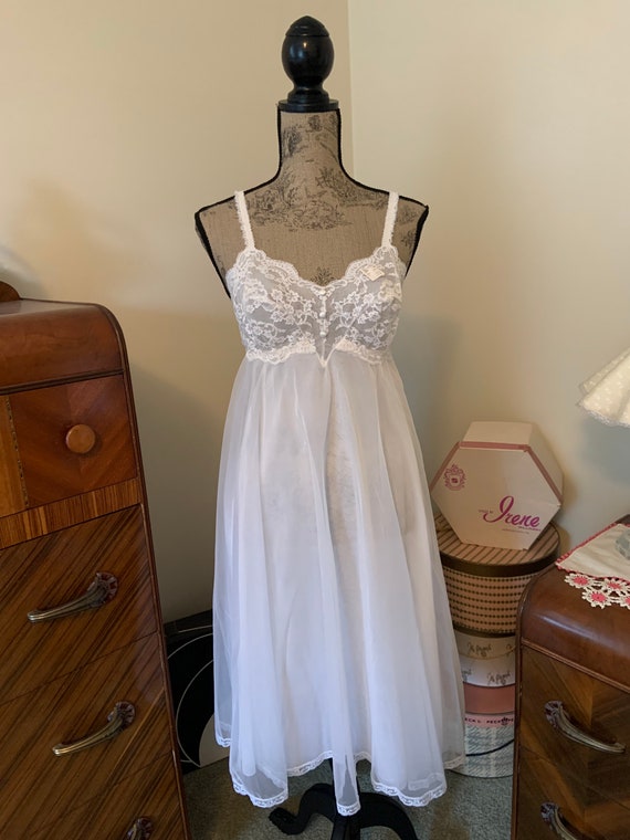 Vintage Lace Nightgown Warner White Nightgown Rom… - image 2