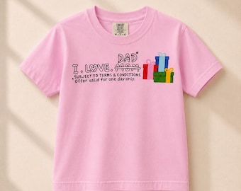 Maglietta con battuta per papà e bambini piccoli • Maglietta in morbido cotone con illustrazione a mano (Festa del papà)