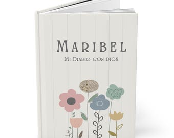 Personalized Floral Prayer Journal for Daughter, Spanish Christian Notebook