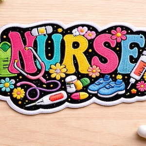 Personalized Nurse Name Patch, Custom Name Patch for Nurse, Nurse Appreciation Patch, Iron On/Hook & Loop Patches for Backpacks Hats