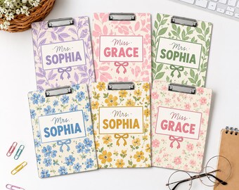 Personalized Teacher Name Clipboard, Custom Teacher Appreciation Gifts, Striped Acrylic Paper, New Teacher Gifts, School Supplies