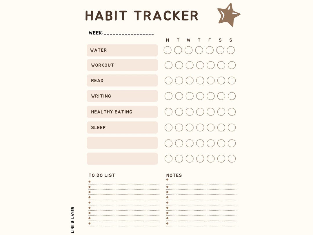 Minimal Weekly Habit Tracker Printable | Productivity Goal Planner ...