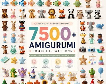 7500+ Crochet Animal Patterns Bundle | Amigurumi PDF Pattern | Beginner Crochet Animals | Instant Download | Stuffed Animal Crochet Pattern