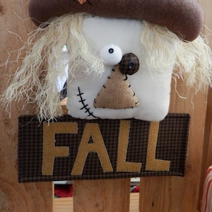 Scarecrow Fall Stuffed Wall Hanging, Handmade Stuffed Scarecrow Head, Home Decor Fall Themed Scarecrow, Decorative Home Decor Fall Scarecrow
