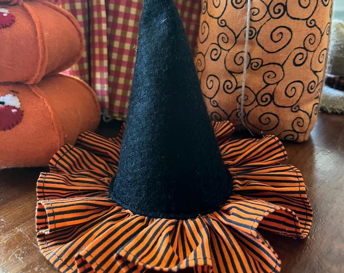 Halloween Witch Handmade Hat, Seasonal Fall Home Decor, Witch Hat Home Decor Whimsical Witch Hat ...