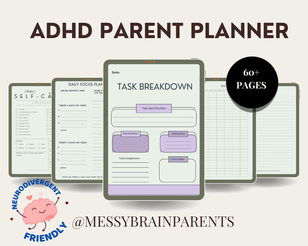 ADHD Parent Planner Printable | Daily System for Overwhelmed Moms ...