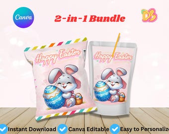 Osterhase Gastgeschenk Bündel | Capri Sun & Chip Taschenaufkleber