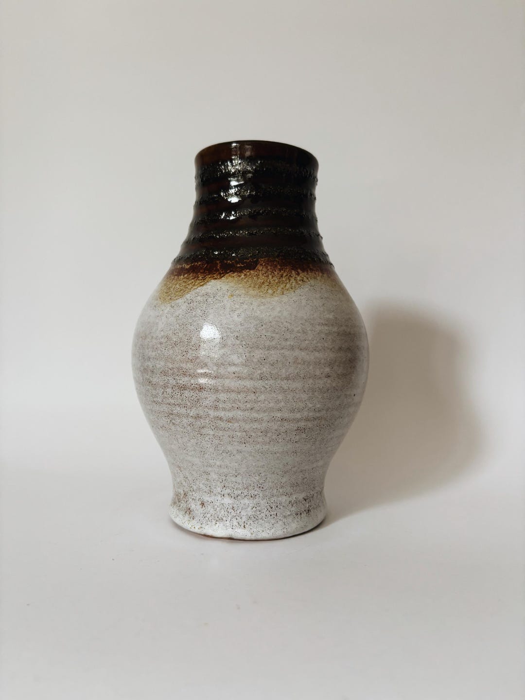 Vintage Ceramic Vase / Earth Tone Glaze / Studio Pottery Vessel ...