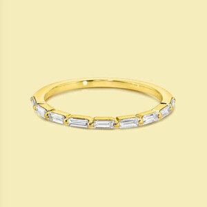 Eternity Bugget 18k Gold Band, Sterling Silver Ring, Hip Hop Style