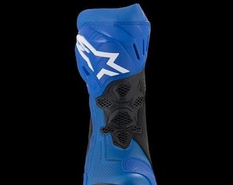 Alpinestars Supertech R Motorradstiefel Blau Racing Leder Biker Schutzausrüstung