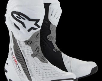 Custom White Motorcycle Racing Boots Sport Bike Riding  Protective Track  Men Moto Racing Gear