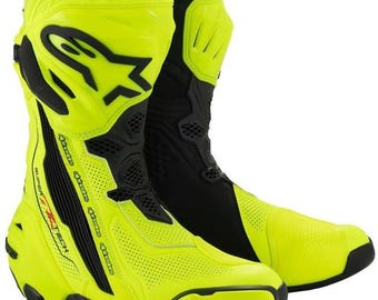 Alpinestars supertech r motorcycle boots neon yellow racing boots sportbike Gear for mens