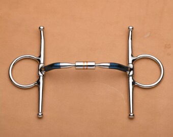 Bocado de acero inoxidable para caballos con rodillo de cobre. Equipo de equitación de entrenamiento estilo western.