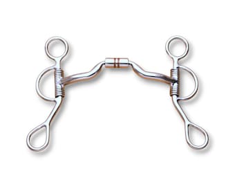 Bocado de acero inoxidable para caballos con rodillo de cobre. Equipo de equitación de entrenamiento estilo western.