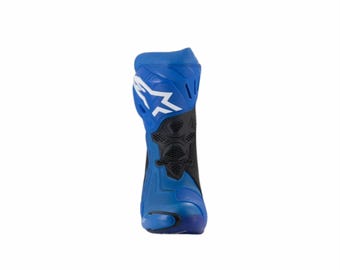Alpinestars Supertech R Motorcycle Boots Blue Racing Leather Biker Protective Riding Gear
