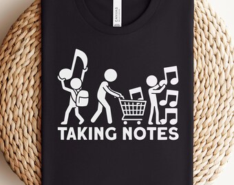 Notizen nehmen Lustiges Musik-Wortspiel Png, Sublimationsdesign, Musiknote Musiker T-Shirt Design, Pianist Png, sofortiger digitaler Download