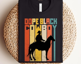 Dope Black Cowboy Png, Sublimationsdesign, westliche Männer T-Shirt, schwarze Geschichte T-Shirt Design, afrikanisches Cowboyhemd, sofortiger digitaler Download