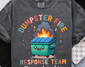 Dumpster Fire Response Team Head PNG, Sublimationsdesign, Chaos Meme, Mitarbeiter Arbeit Humor Geschenk für Kollegen, lustiges Office T-Shirt Design