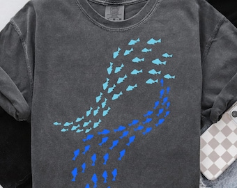 Fische schwimmen gegen den Strom im Meer PNG, Sublimationsdesign, folgen Sie nicht dem Menge T-Shirt Design, sofortiger digitaler Download