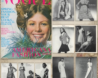 Vintage Vogue Magazin Februar 1970 Digital Download | Zeitschrift für Vintage Fotografie | Klassischen Stil Archiv | Magazin Scan zum Ausdrucken