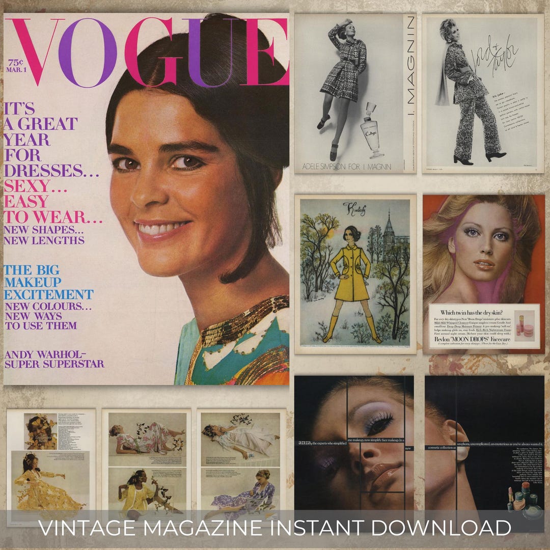 Vintage Vogue March 1970 Digital Download | 1970s Fashion Photography ...
