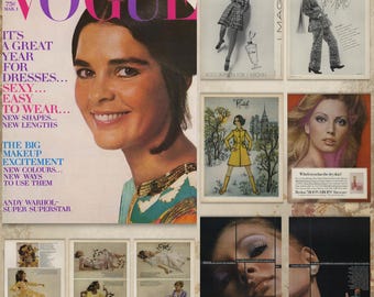 Vintage Vogue März 1970 Digitaler Download | 1970er Jahre Modefotografie | Retro-Stil-Inspiration | Vintages Bearbeitungsarchiv